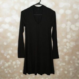 Express Black Mock Neck Long Sleeve Dress